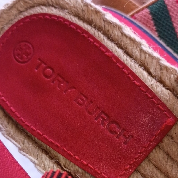 Tory Burch Red and Tan Espadrille Sandals - Picture 3 of 3